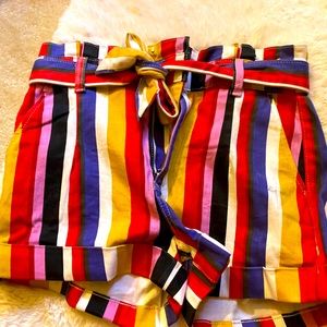 High rise super soft stripe shorts. Express collection.